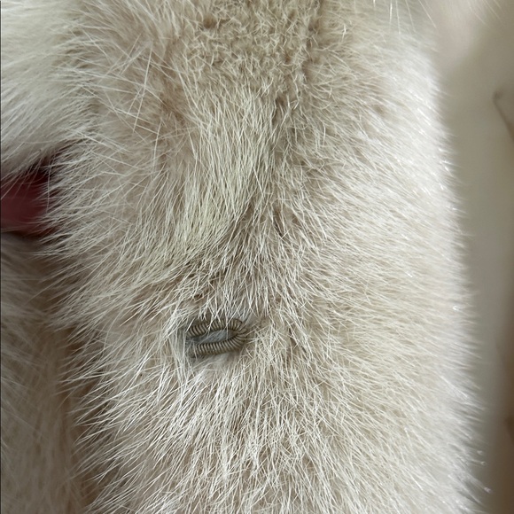 Luxurious mink Cream Jacket with pockets Size 6 - Picture 3 of 12